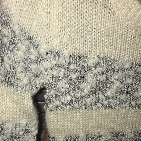 Maurices Gray and White Cowl Neck Sweater - Picture 10 of 12